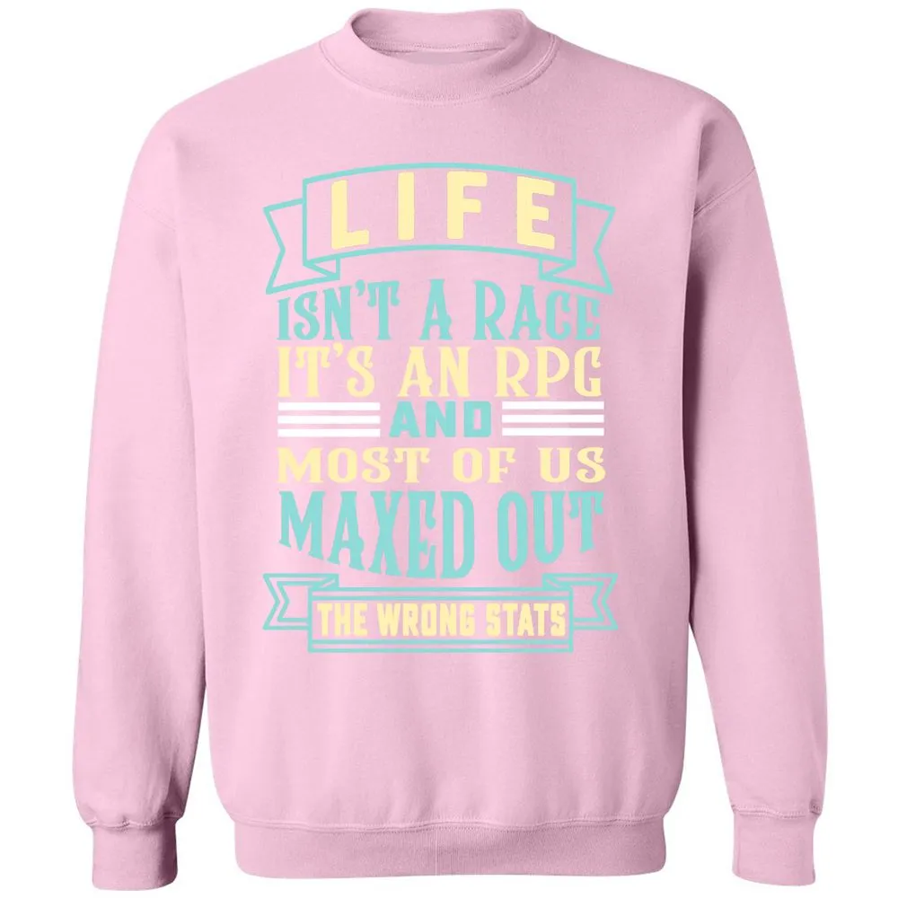 Life Is A RPG Classic Unisex Sweatshirt - Light Pink - 3