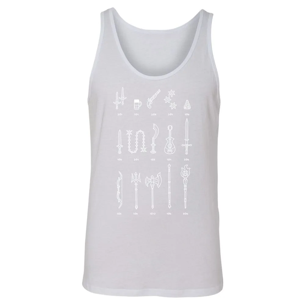 Damage Dealer RPG Unisex Jersey Tank - White - 14
