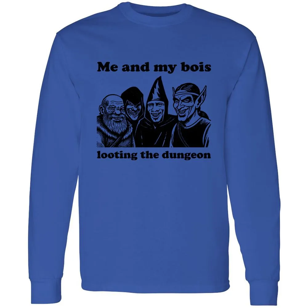 Me and my bois looting the dungeon Long Sleeve T-Shirt - Royal - 4