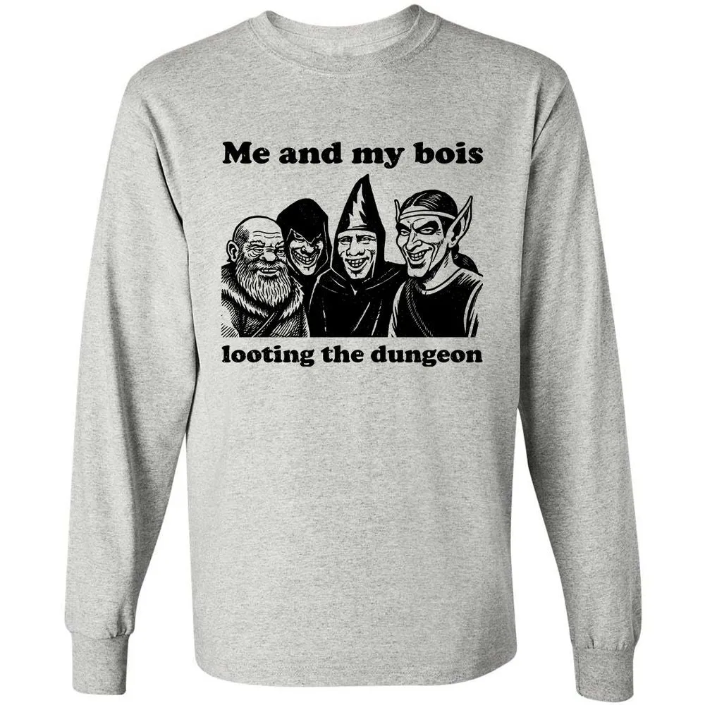 Me and my bois looting the dungeon Long Sleeve T-Shirt - Ash - 5