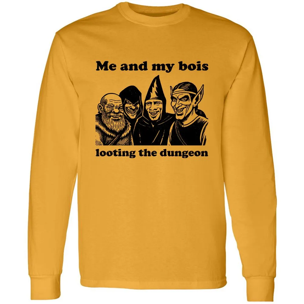 Me and my bois looting the dungeon Long Sleeve T-Shirt - Gold - 9
