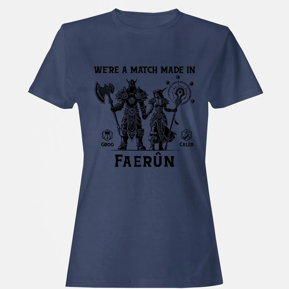 Custom DnD Class Couple Women's T-Shirt - Navy - 10