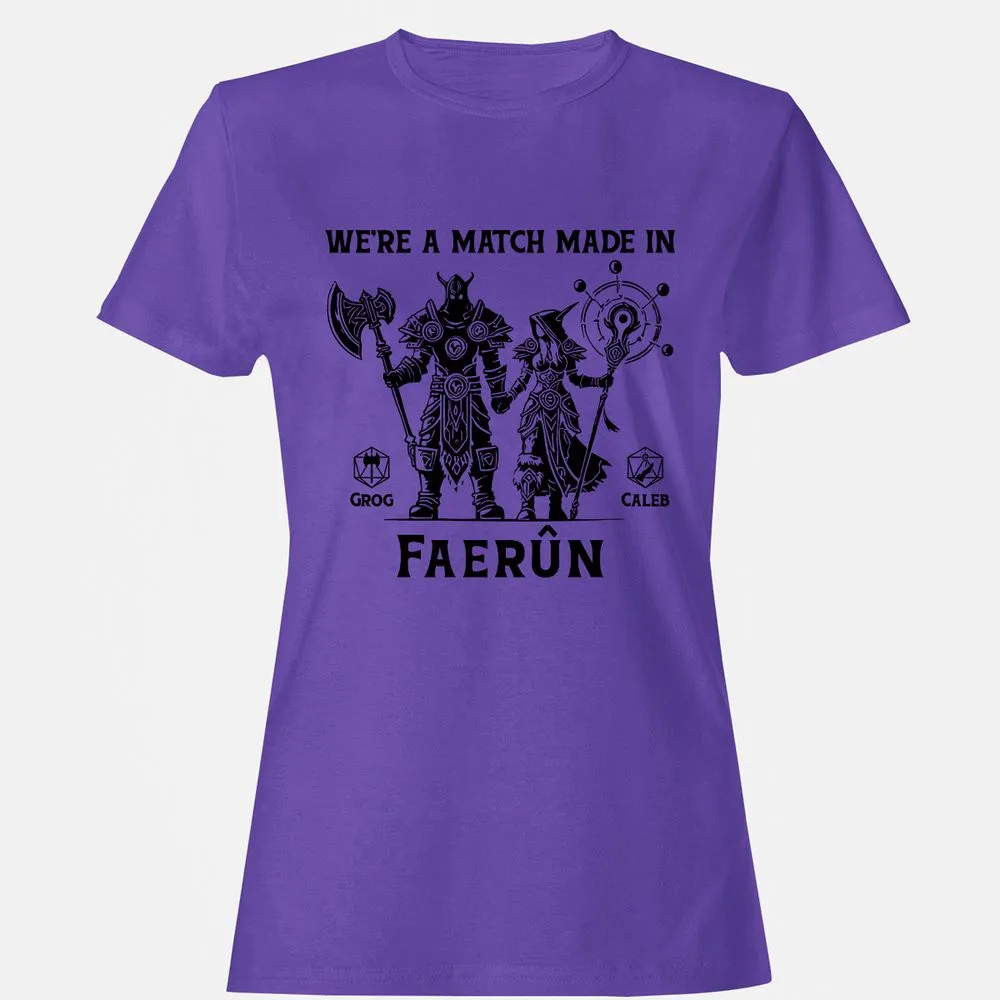 Custom DnD Class Couple Women's T-Shirt - Purple - 12