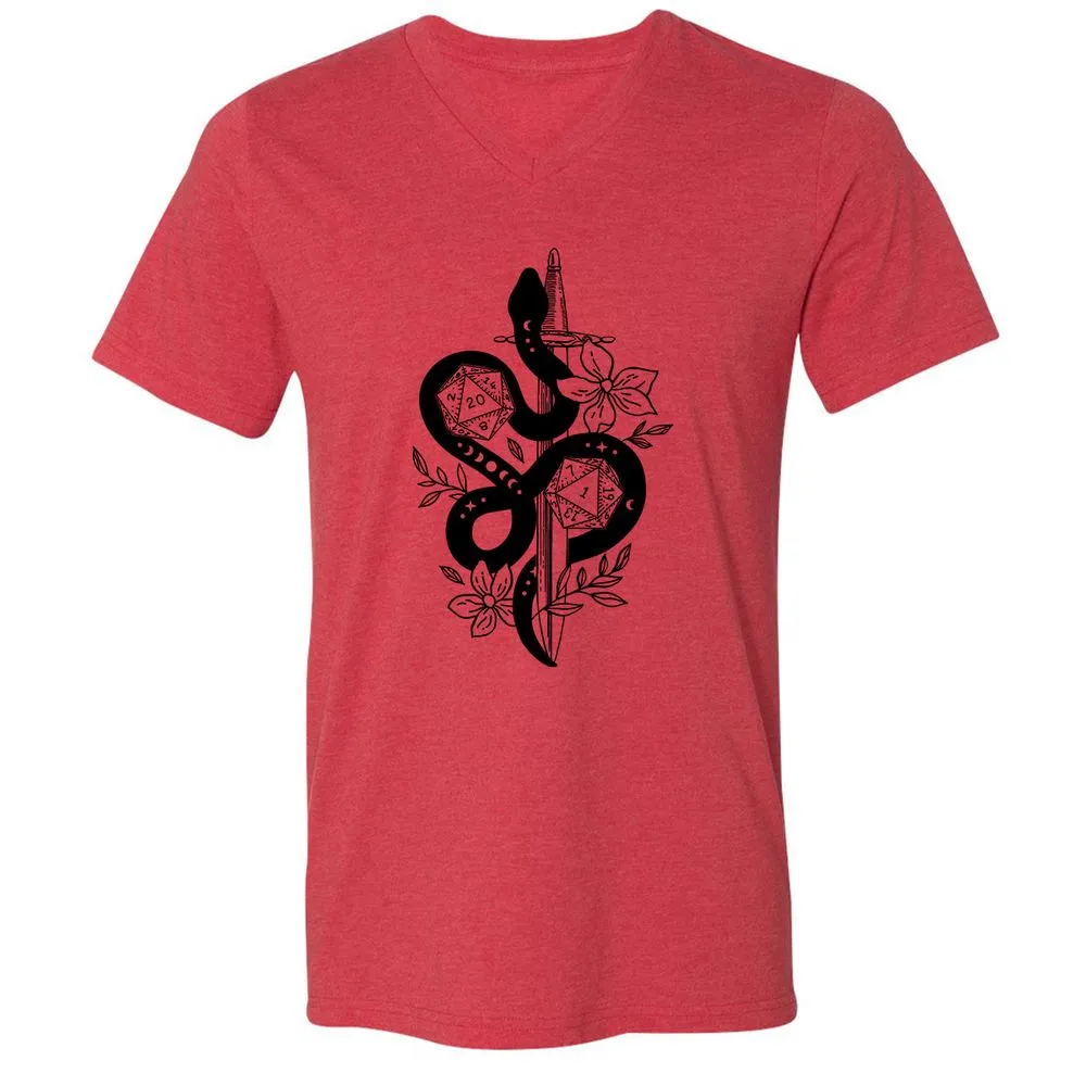 D20 Snake and Sword - Heather Red - 5