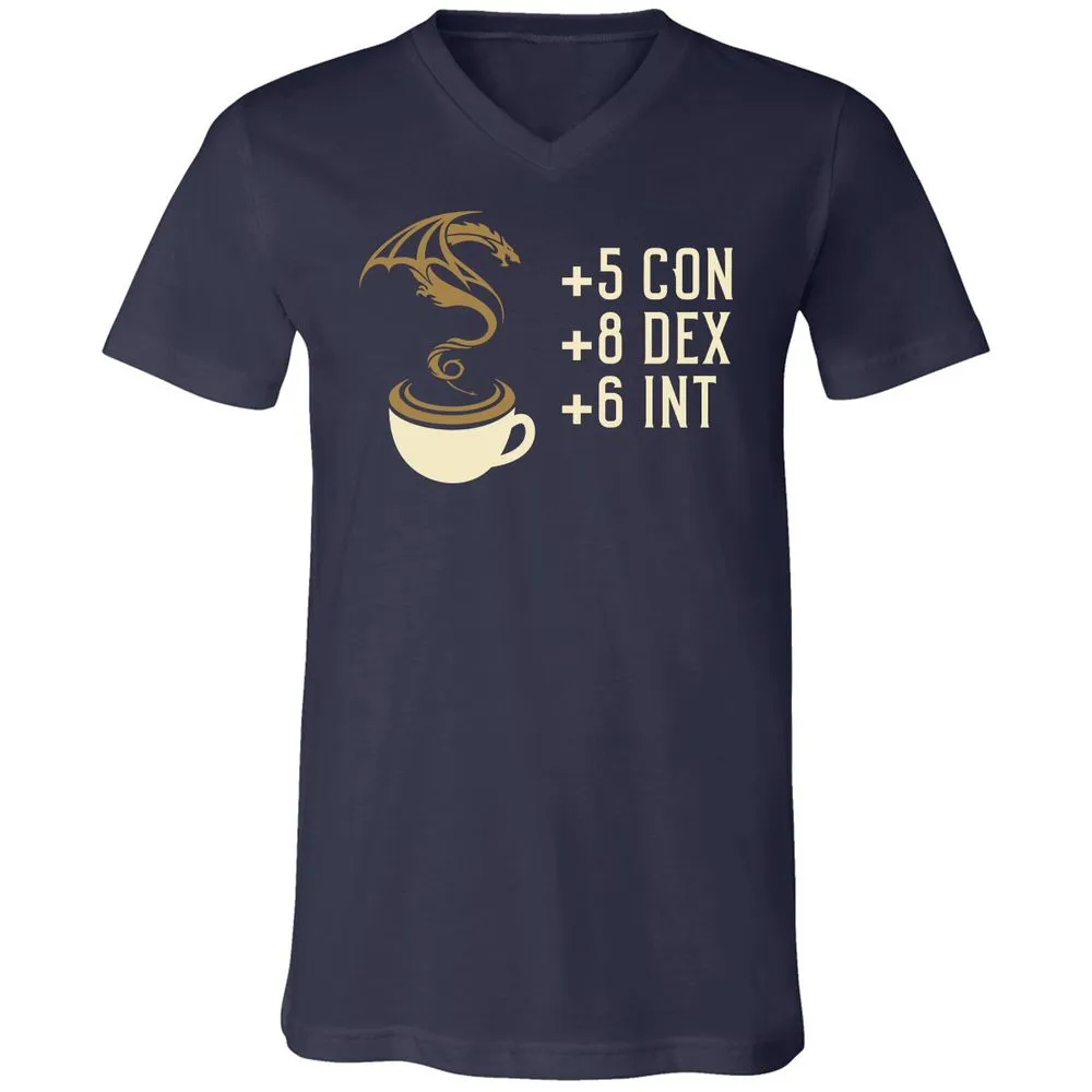 Coffee Dragon Unisex V-Neck T-Shirt - Navy - 2