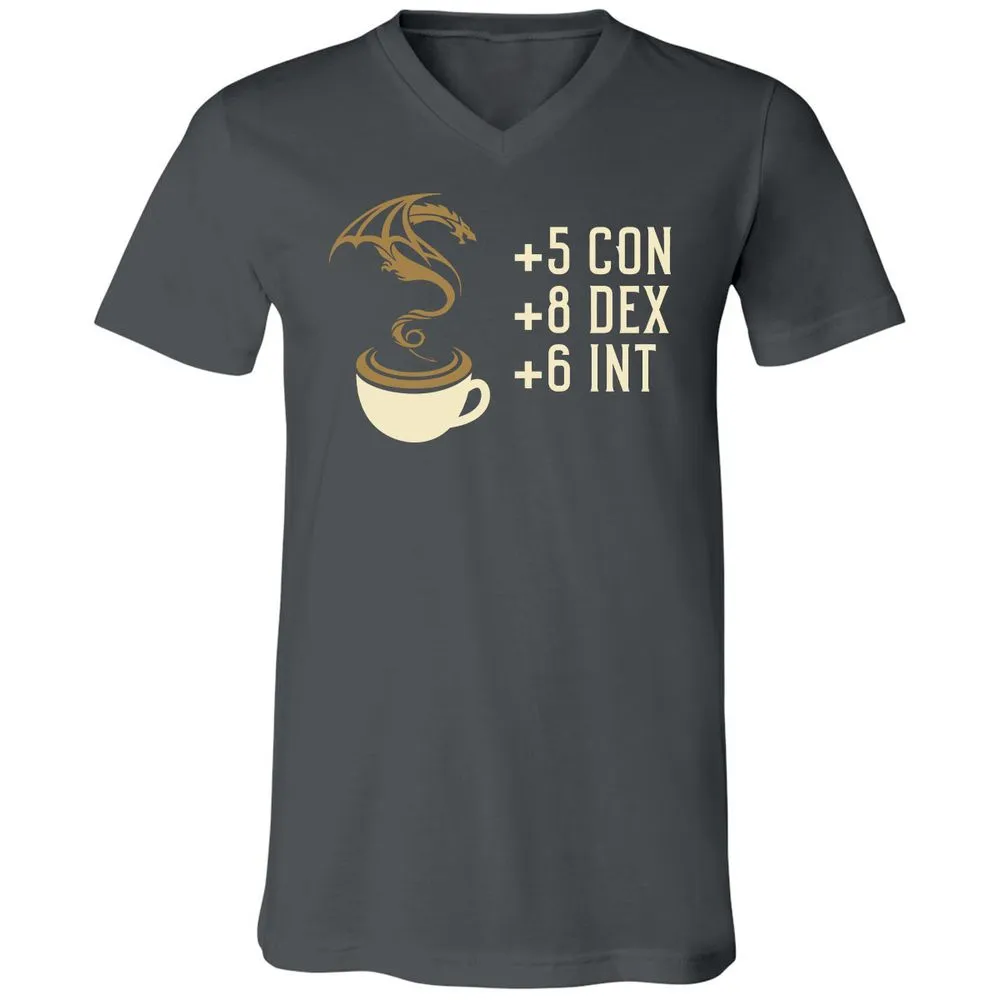 Coffee Dragon Unisex V-Neck T-Shirt - Asphalt - 12