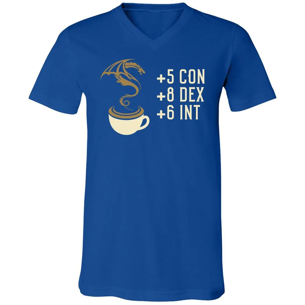 Coffee Dragon Unisex V-Neck T-Shirt - True Royal - 4