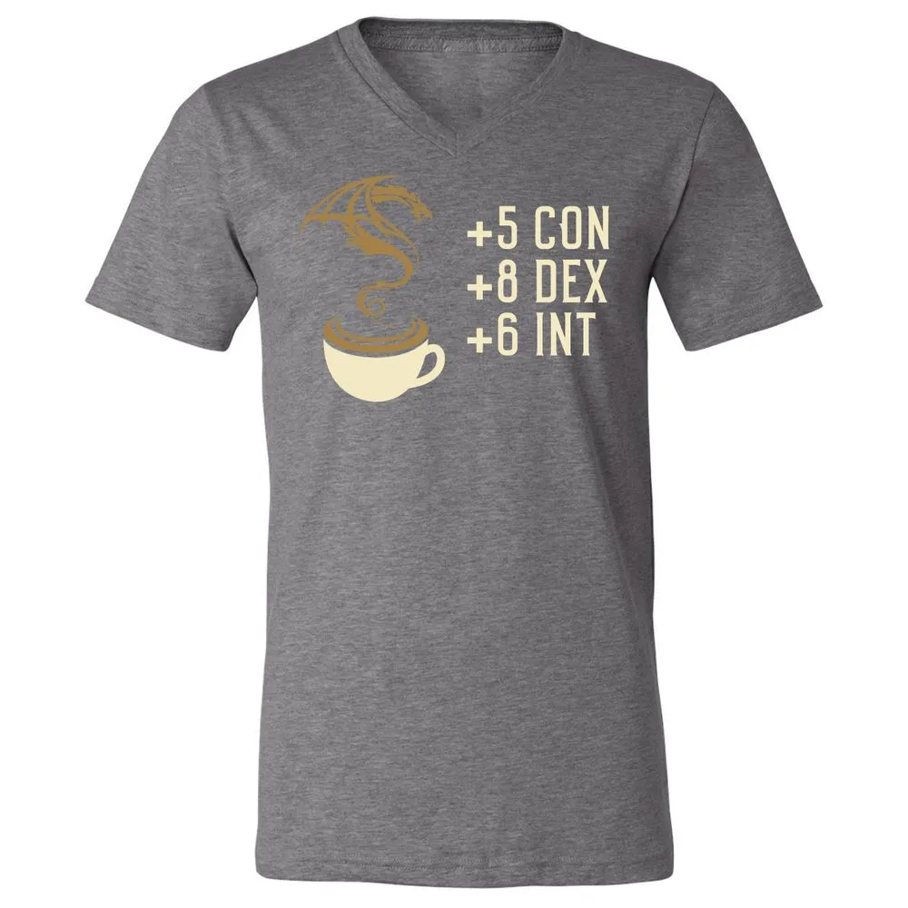 Coffee Dragon Unisex V-Neck T-Shirt - Deep Heather - 13