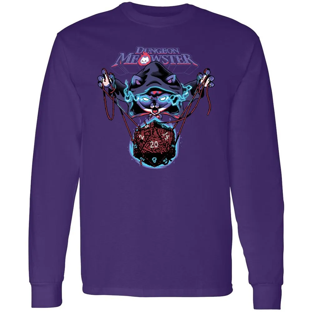 Dungeon Meowster Long Sleeve T-Shirt - Purple - 13