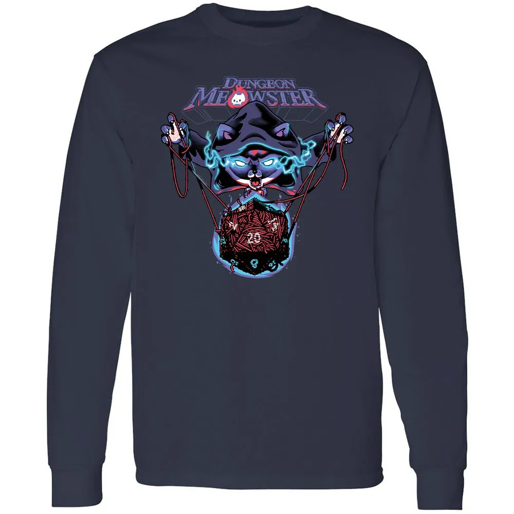 Dungeon Meowster Long Sleeve T-Shirt - Navy - 2
