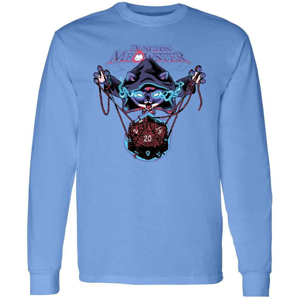 Dungeon Meowster Long Sleeve T-Shirt - Carolina Blue - 12