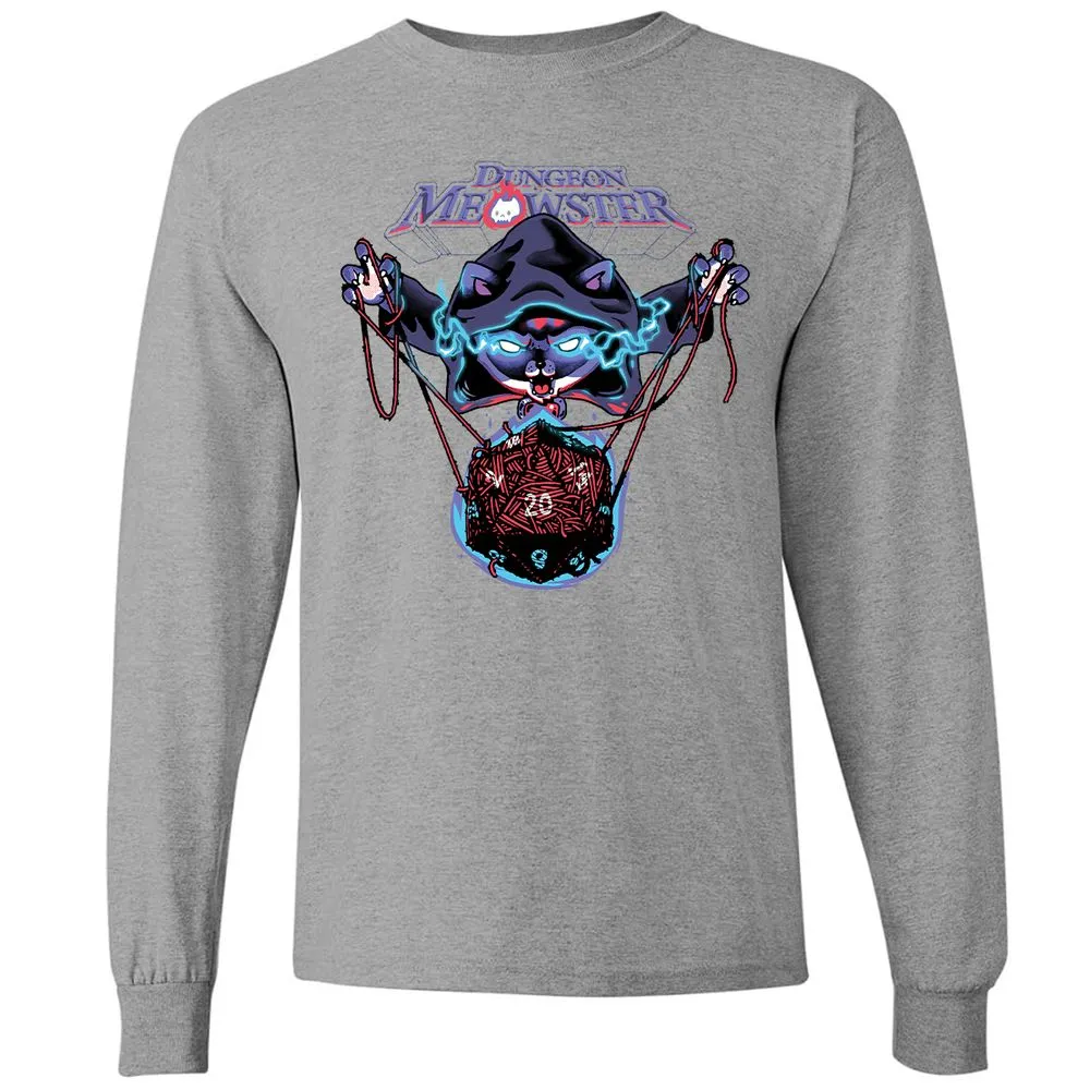 Dungeon Meowster Long Sleeve T-Shirt - Graphite Heather - 6