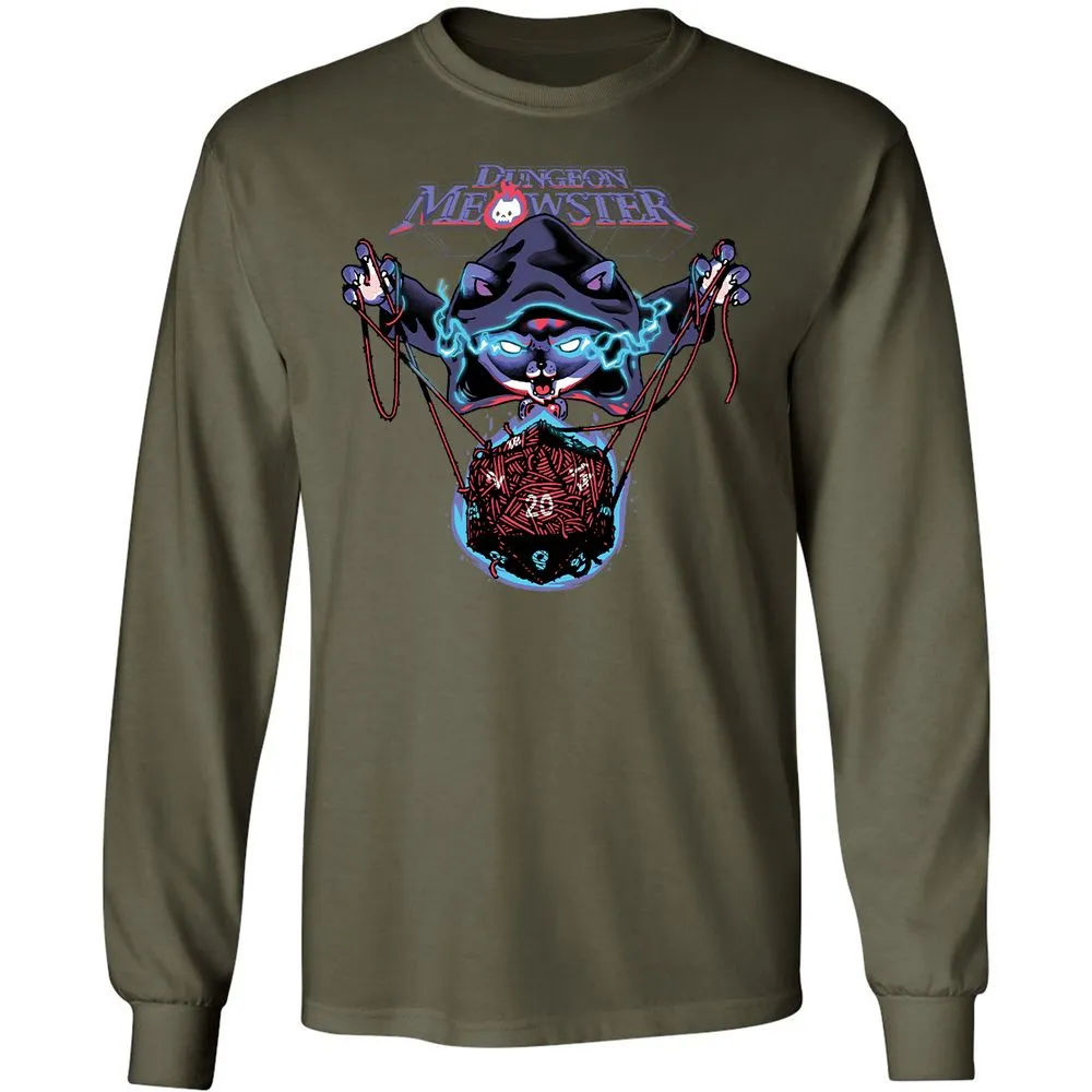 Dungeon Meowster Long Sleeve T-Shirt - Military Green - 16