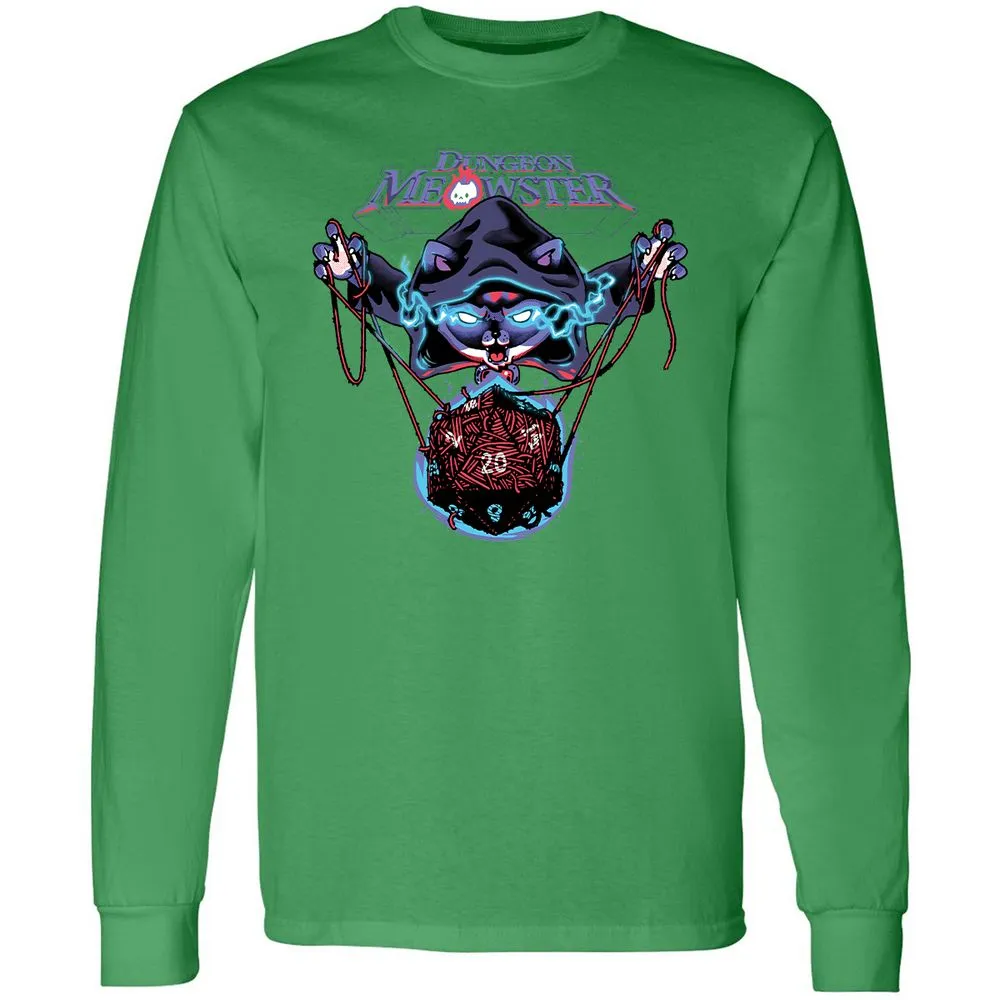 Dungeon Meowster Long Sleeve T-Shirt - Irish Green - 10