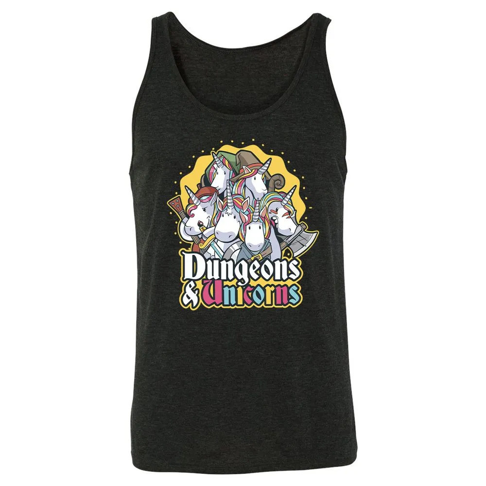 Dungeons And Unicorns Unisex Jersey Tank - Charcoal Black Triblend - 5