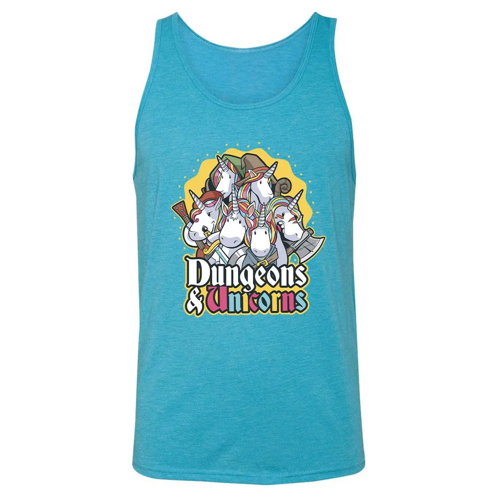 Dungeons And Unicorns Unisex Jersey Tank - Aqua Triblend - 3