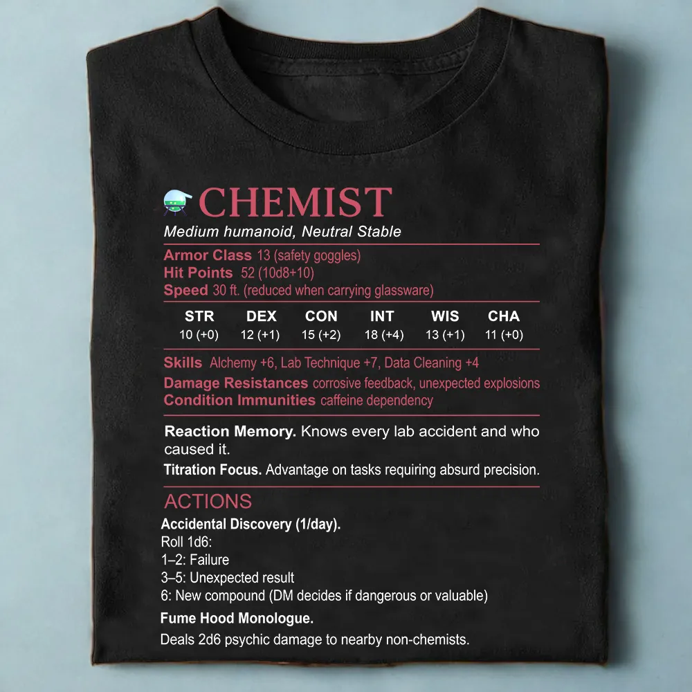 Chemist Stats Classic Unisex T-Shirt - 1