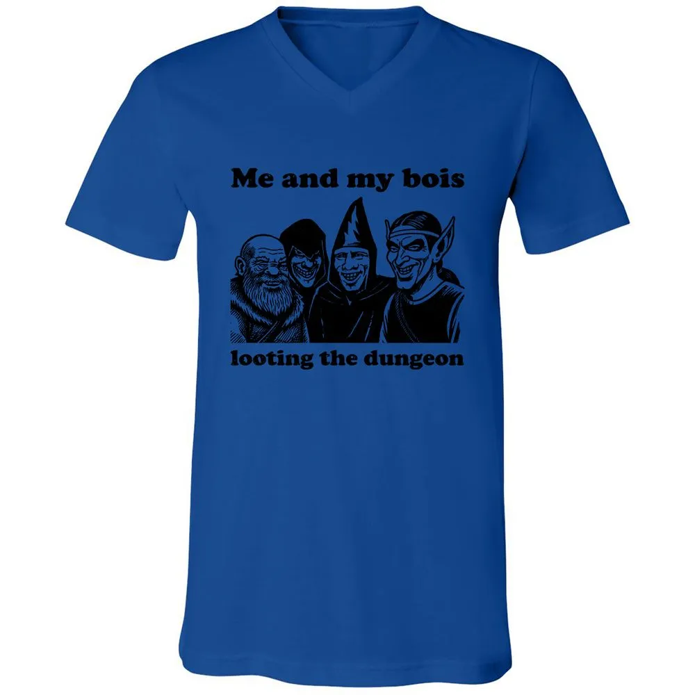 Me and my bois looting the dungeon Unisex V-Neck T-Shirt - True Royal - 4