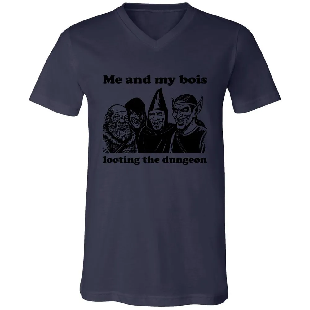 Me and my bois looting the dungeon Unisex V-Neck T-Shirt - Navy - 9