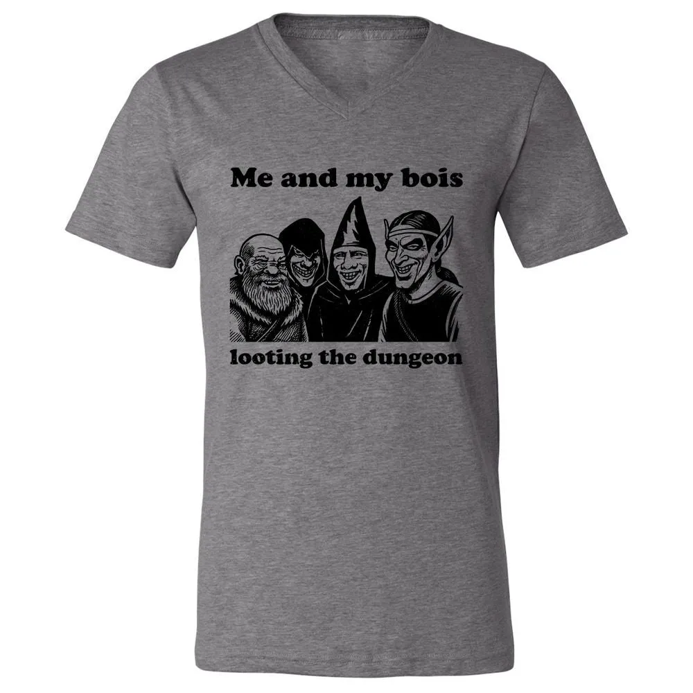 Me and my bois looting the dungeon Unisex V-Neck T-Shirt - Deep Heather - 13