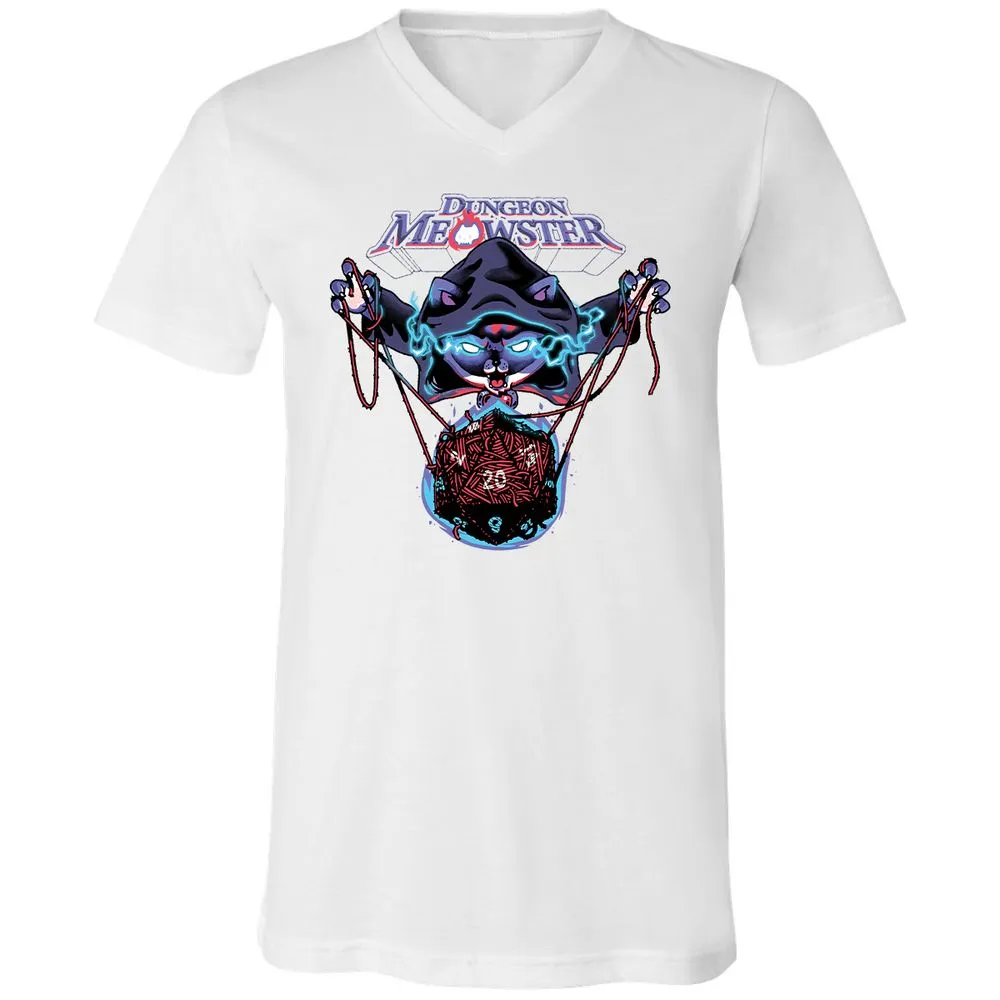 Dungeon Meowster Unisex V-Neck T-Shirt - White - 5