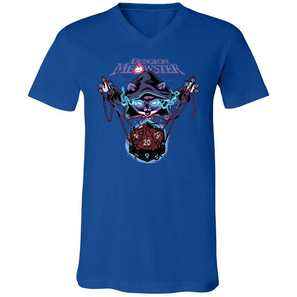 Dungeon Meowster Unisex V-Neck T-Shirt - True Royal - 4