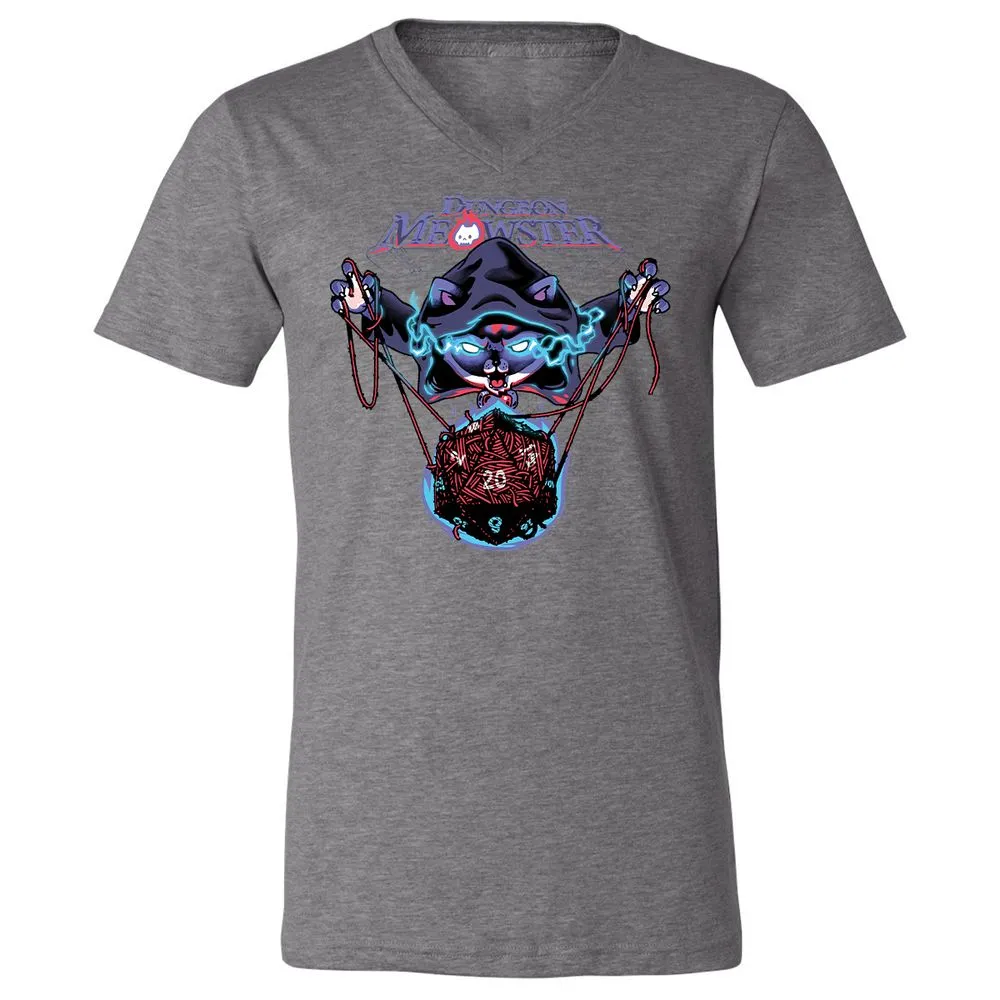 Dungeon Meowster Unisex V-Neck T-Shirt - Deep Heather - 13