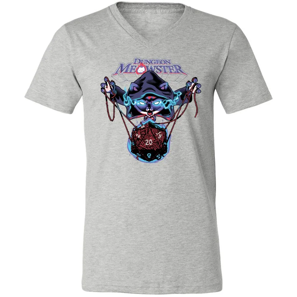 Dungeon Meowster Unisex V-Neck T-Shirt - Athletic Heather - 7