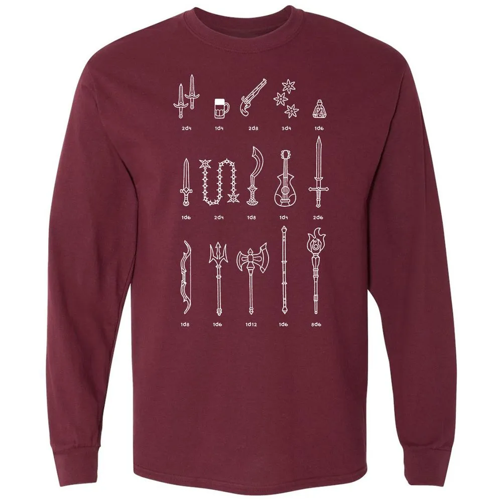 Damage Dealer RPG Long Sleeve T-Shirt - Maroon - 11