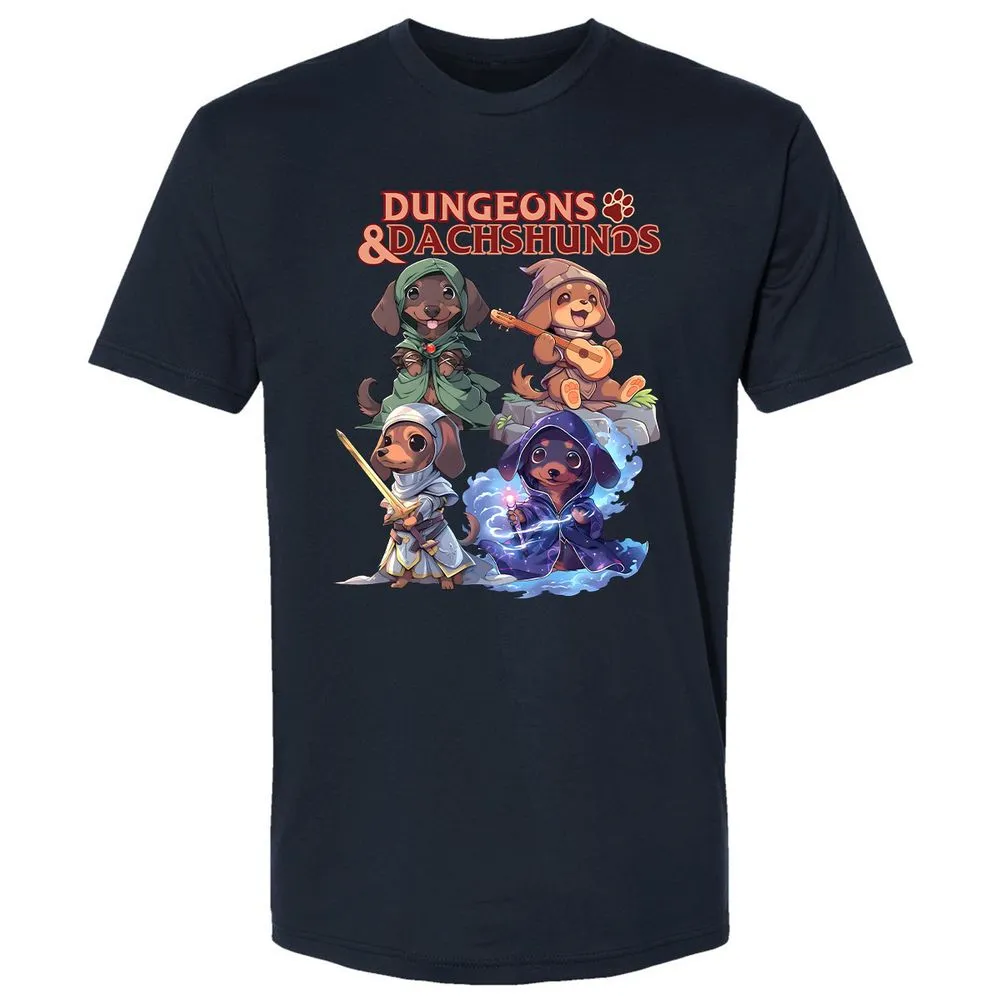 Dungeons & Dachshunds Premium Unisex T-Shirt - Midnight Navy - 2