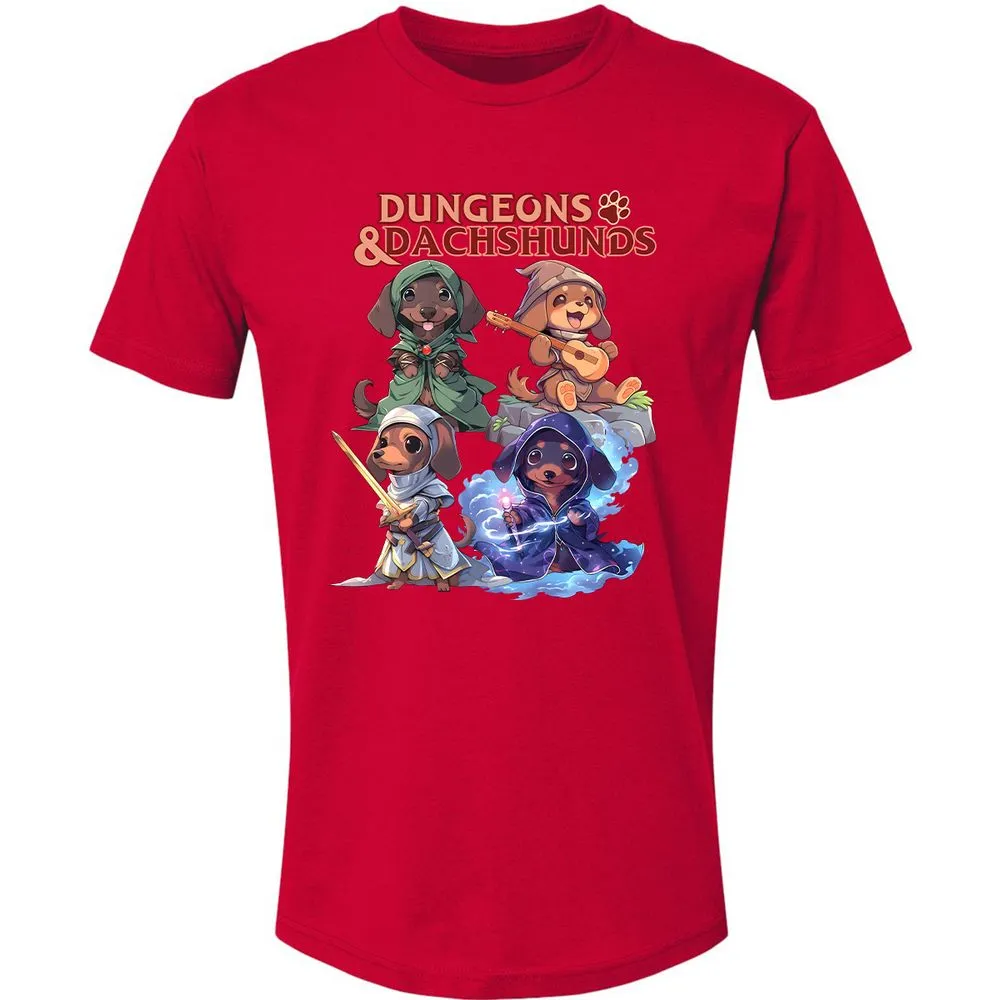 Dungeons & Dachshunds Premium Unisex T-Shirt - Red - 6