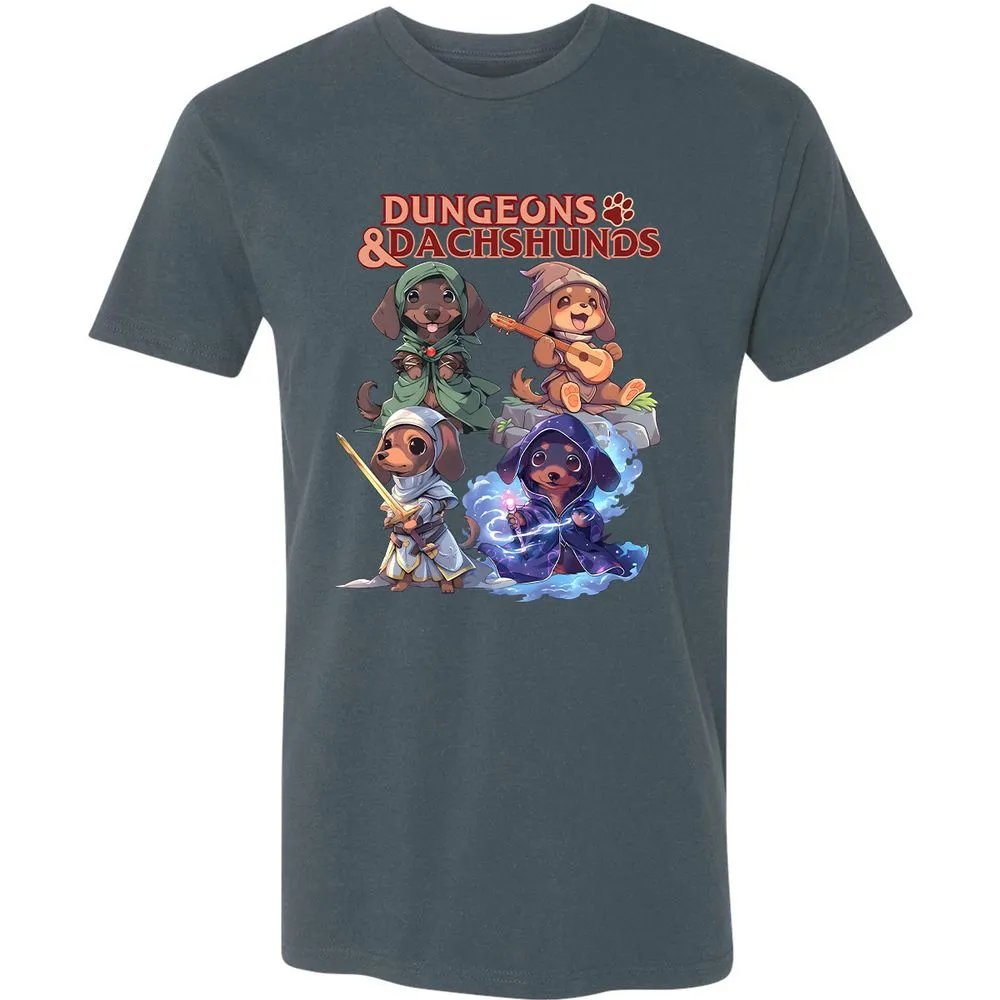 Dungeons & Dachshunds Premium Unisex T-Shirt - Indigo - 15