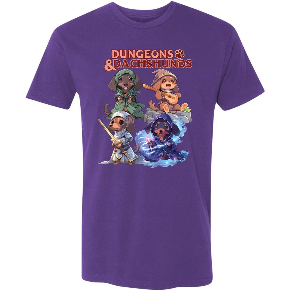 Dungeons & Dachshunds Premium Unisex T-Shirt - Purple Rush - 7