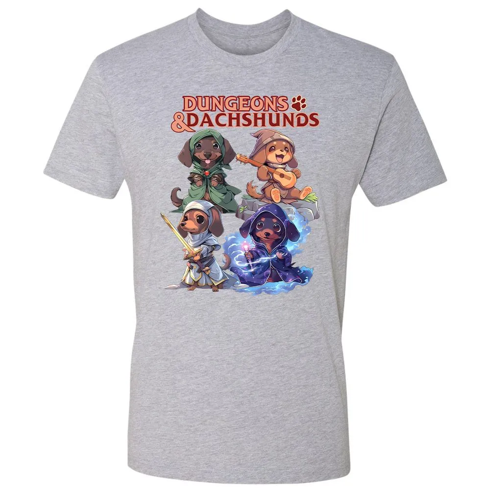 Dungeons & Dachshunds Premium Unisex T-Shirt - Heather Grey - 9