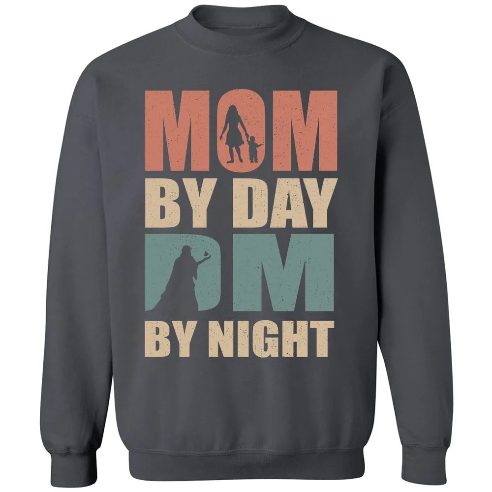 Mom By Day DM By Night Classic Unisex Sweatshirt - Charcoal - 7