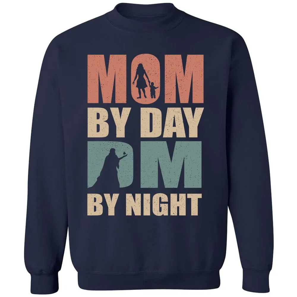 Mom By Day DM By Night Classic Unisex Sweatshirt - Navy - 2