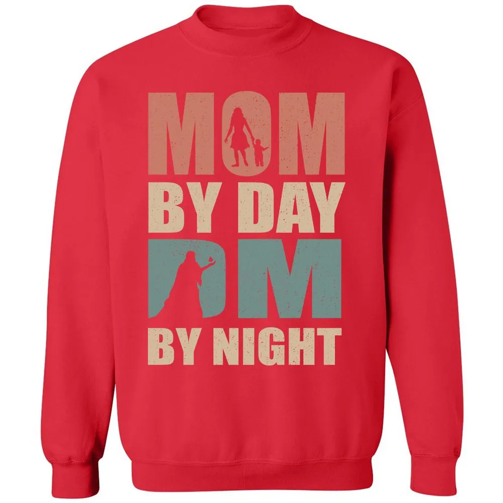 Mom By Day DM By Night Classic Unisex Sweatshirt - Red - 5