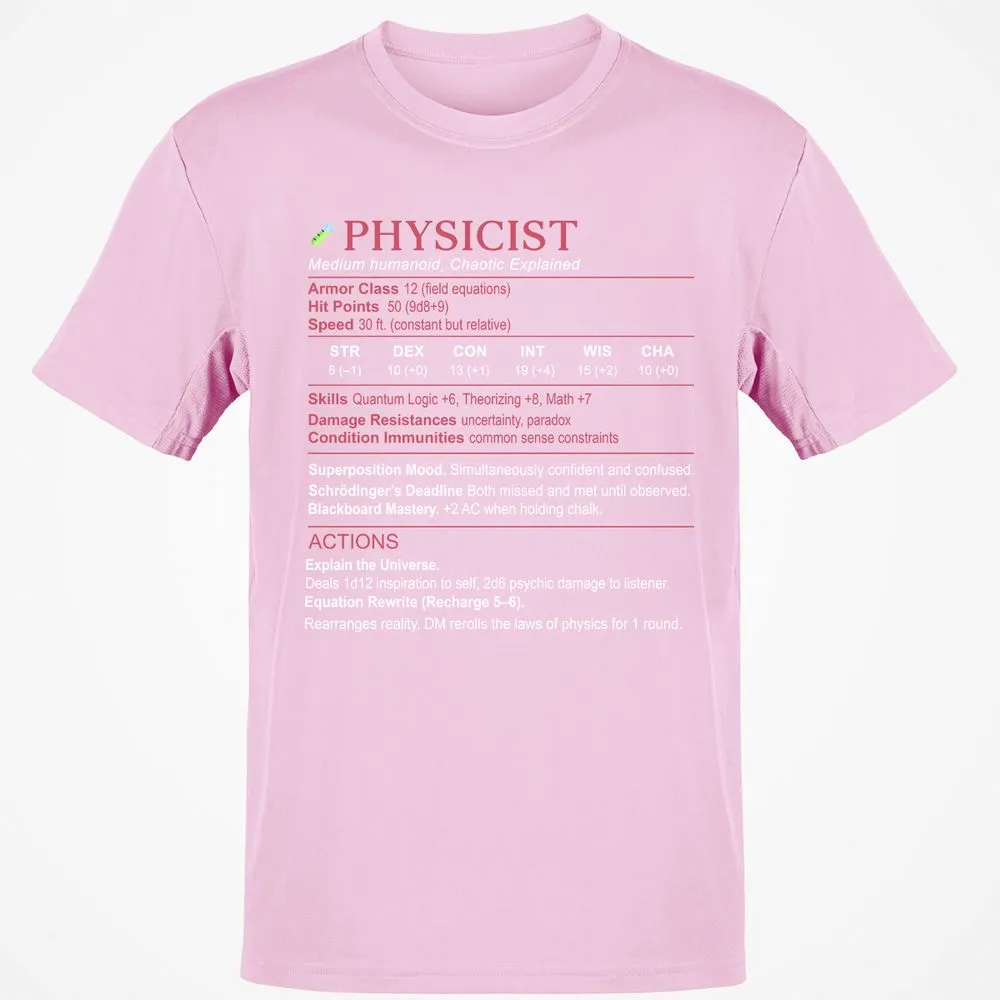 Physicist Stats Classic Unisex T-Shirt - Light Pink - 5