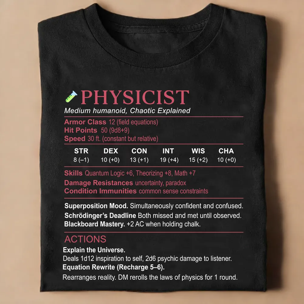 Physicist Stats Classic Unisex T-Shirt - 1