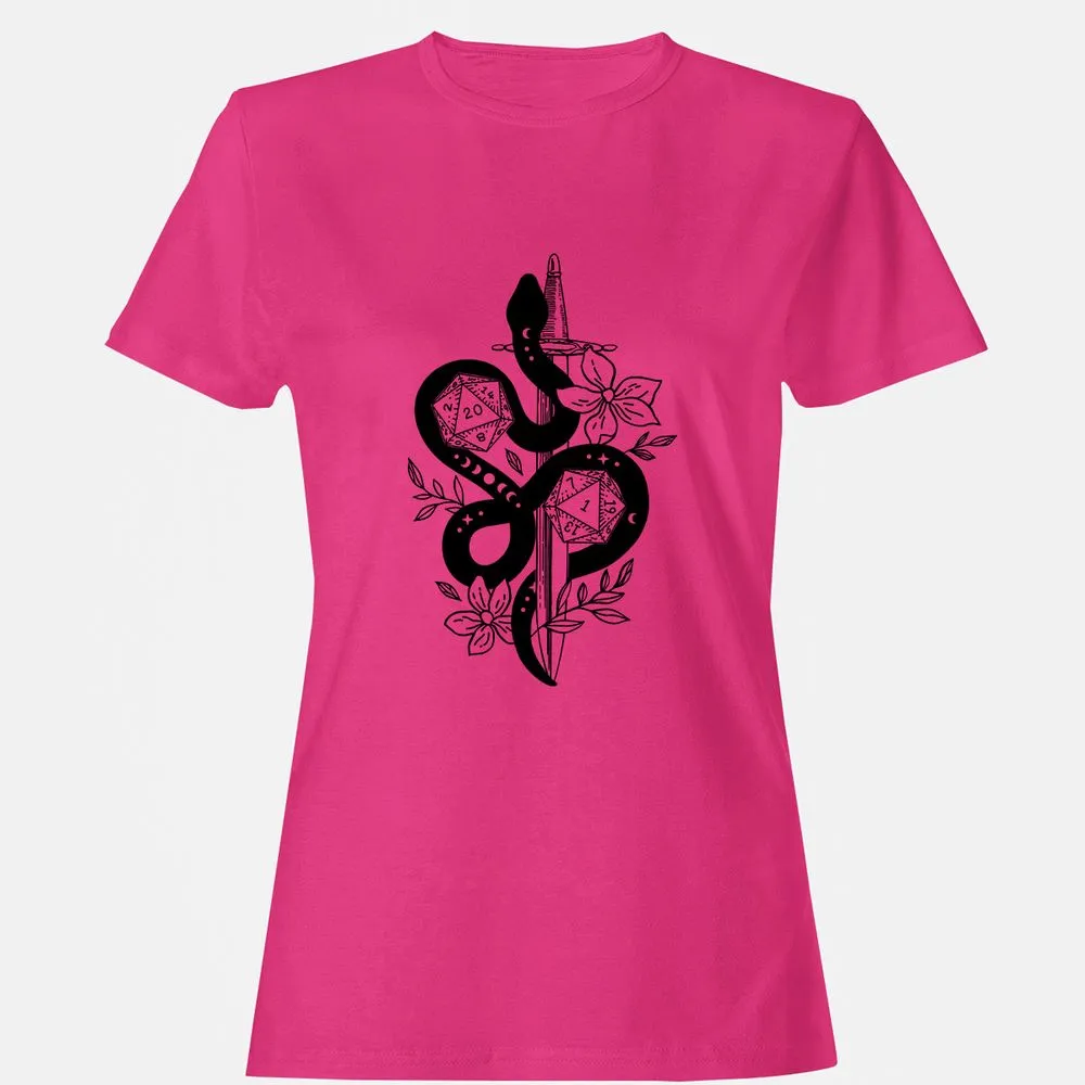 D20 Snake and Sword Women's T-Shirt - Heliconia - 6