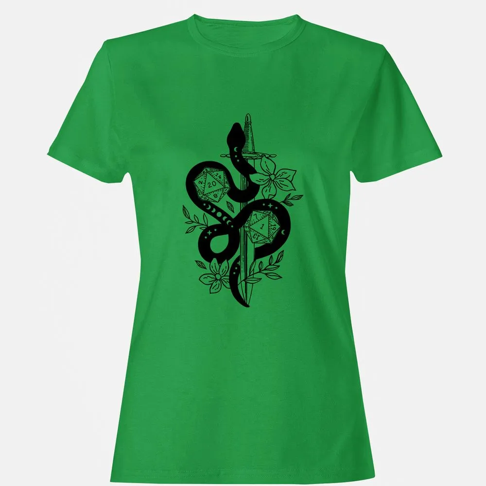 D20 Snake and Sword Women's T-Shirt - Irish Green - 7