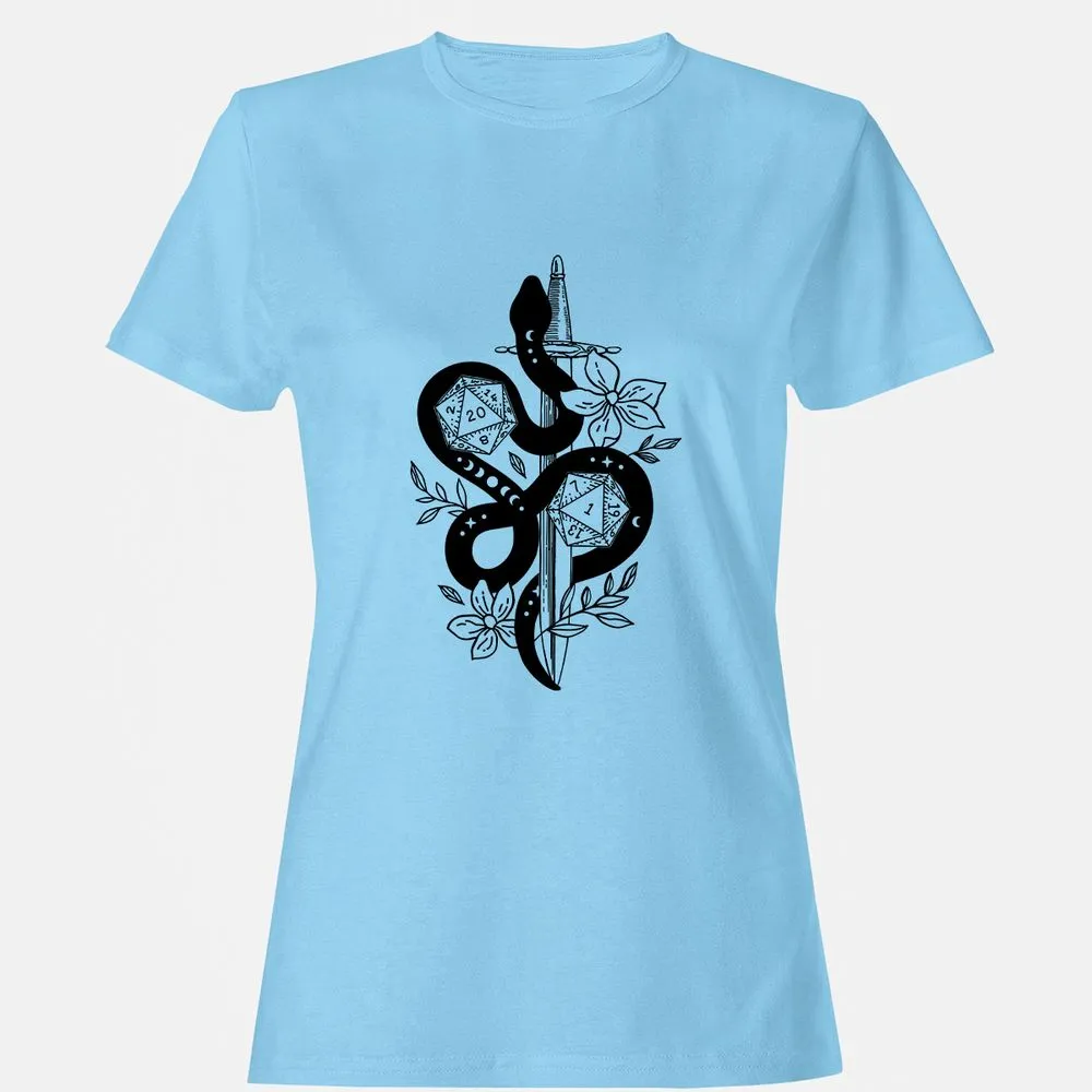 D20 Snake and Sword Women's T-Shirt - Light Blue - 8