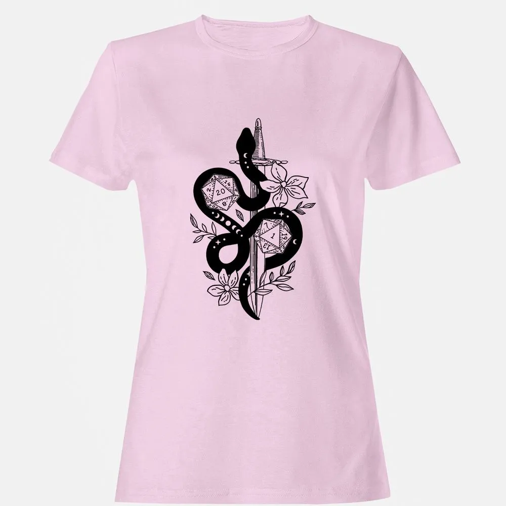 D20 Snake and Sword Women's T-Shirt - Light Pink - 9