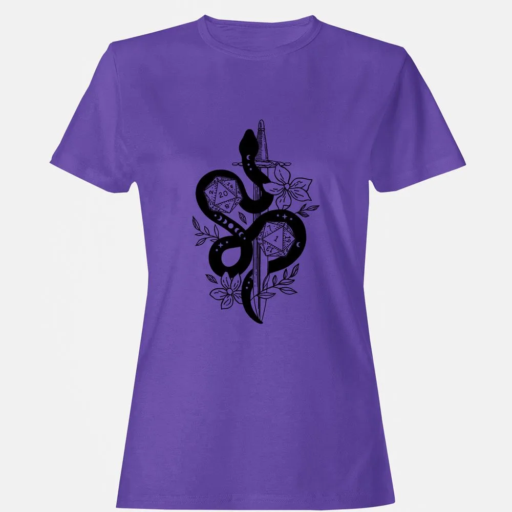 D20 Snake and Sword Women's T-Shirt - Purple - 12