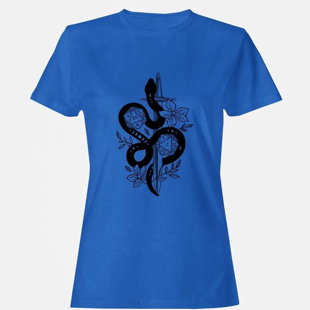D20 Snake and Sword Women's T-Shirt - Royal - 14