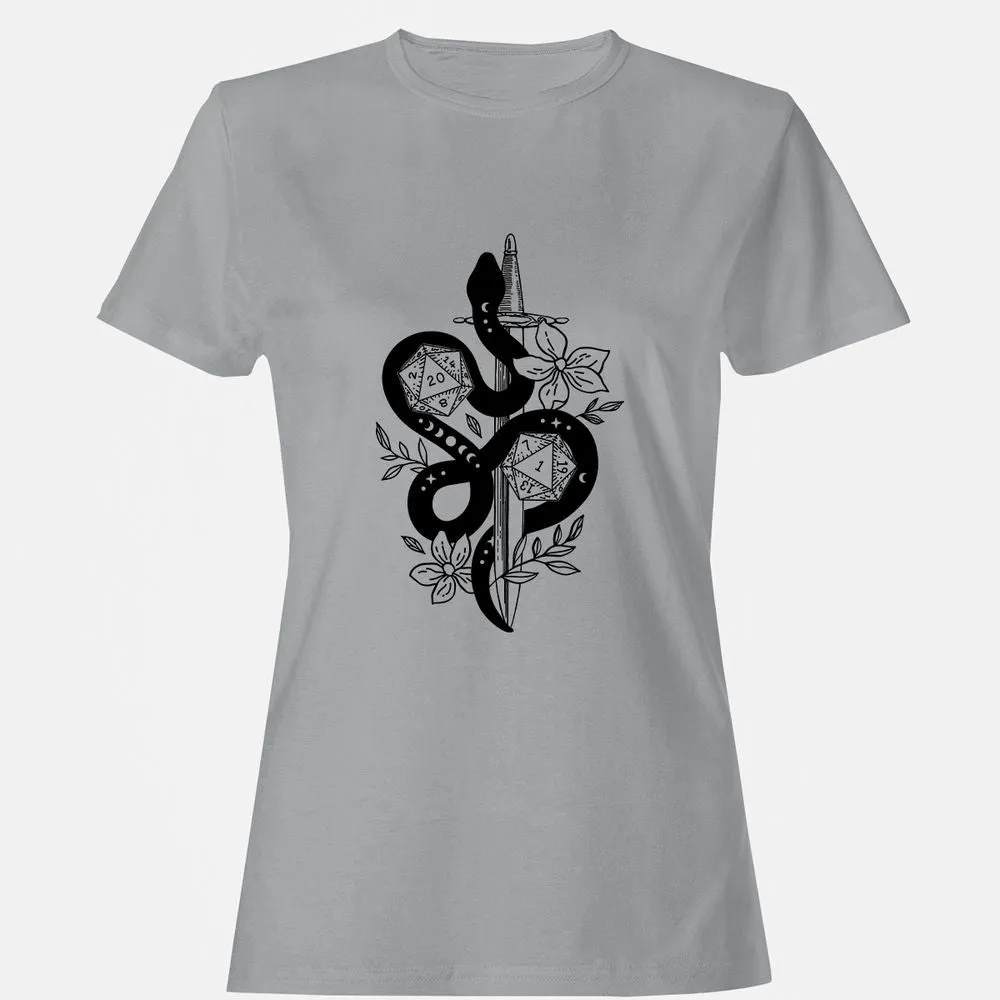 D20 Snake and Sword Women's T-Shirt - Sport Grey - 15