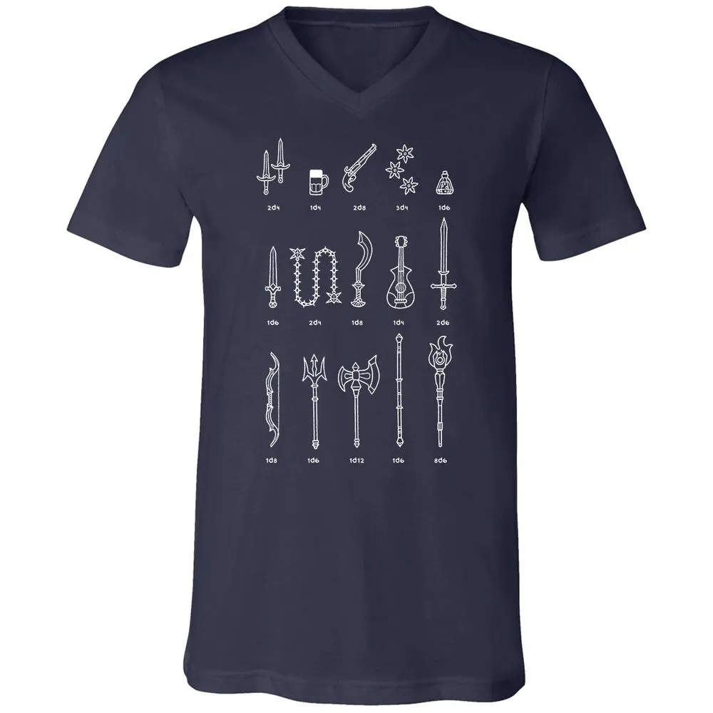 Damage Dealer RPG Unisex V-Neck T-Shirt - Navy - 2
