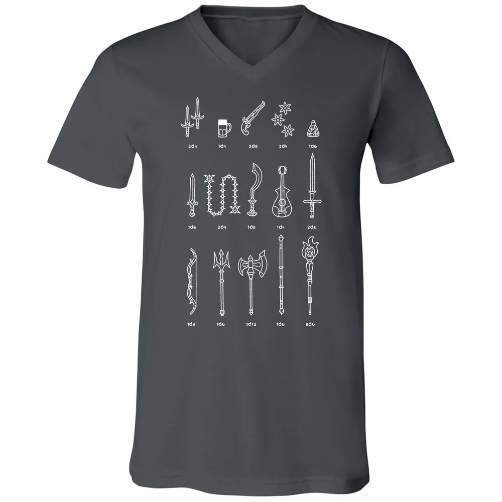 Damage Dealer RPG Unisex V-Neck T-Shirt - Asphalt - 12