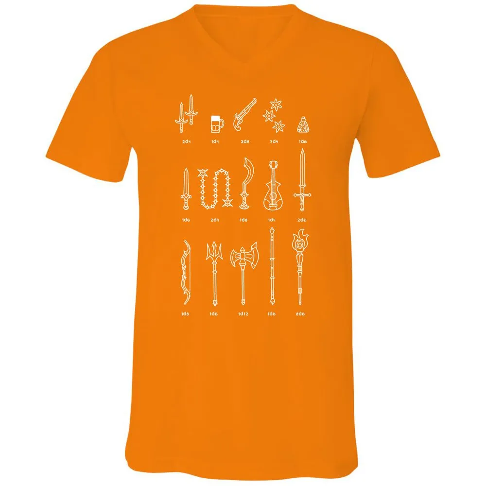 Damage Dealer RPG Unisex V-Neck T-Shirt - Orange - 11