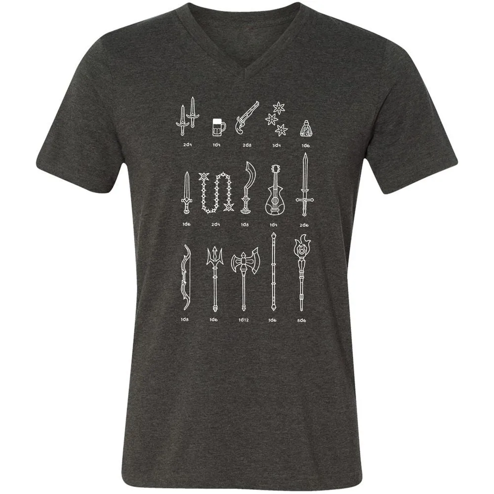 Damage Dealer RPG Unisex V-Neck T-Shirt - Dark Grey Heather - 8